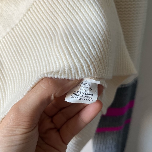 GREY JASON WU 100% Wool Colorblock Puff Sleeved Knit Sweater - Size XS - Picture 3 of 12